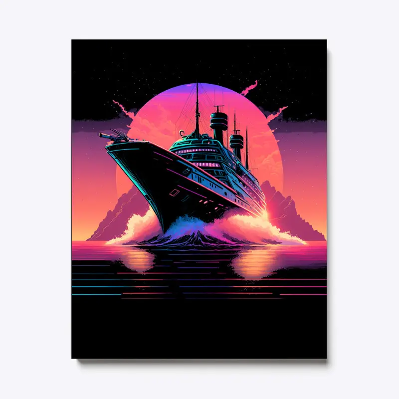 Cruise ship Neon Sunset Vintage